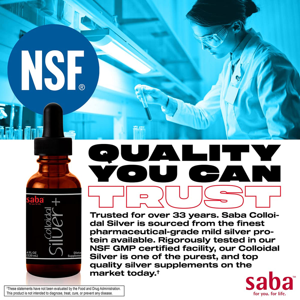 Saba Colloidal Silver with deionized water visual