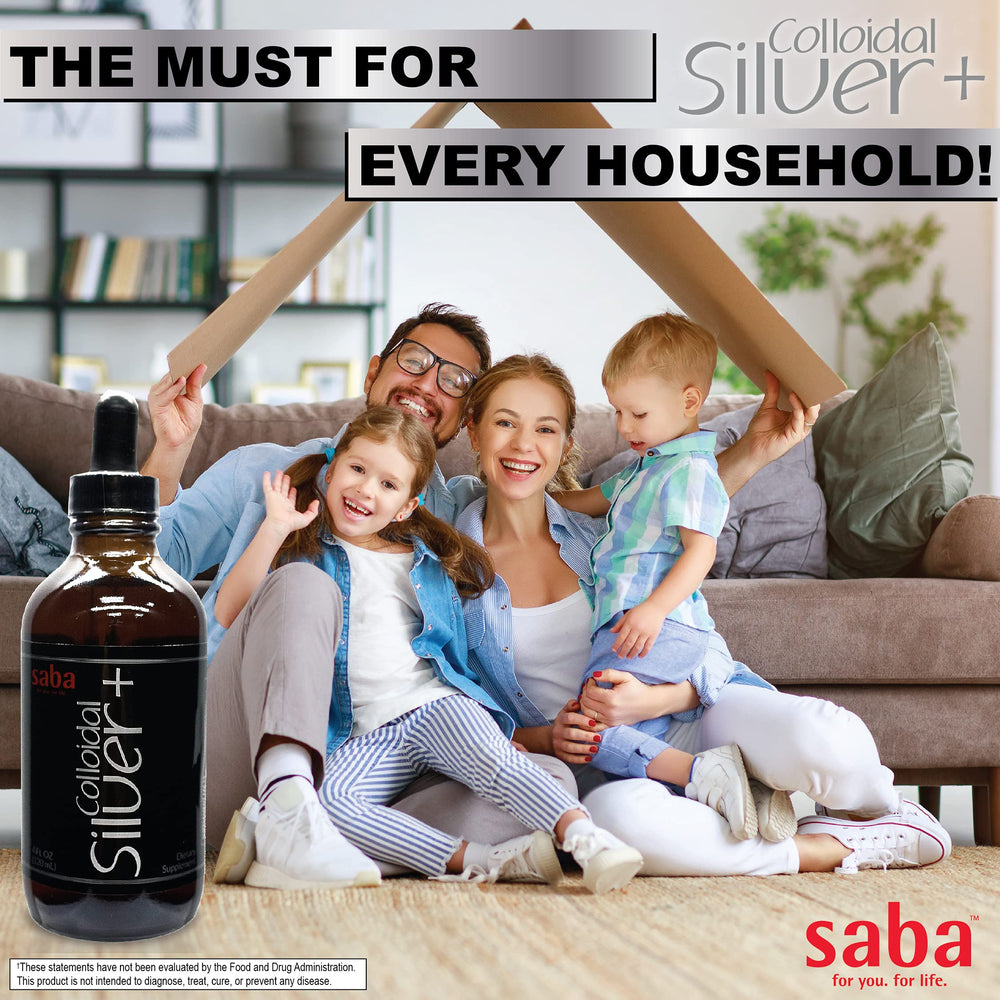 Saba Colloidal Silver NSF GMP certification on packaging