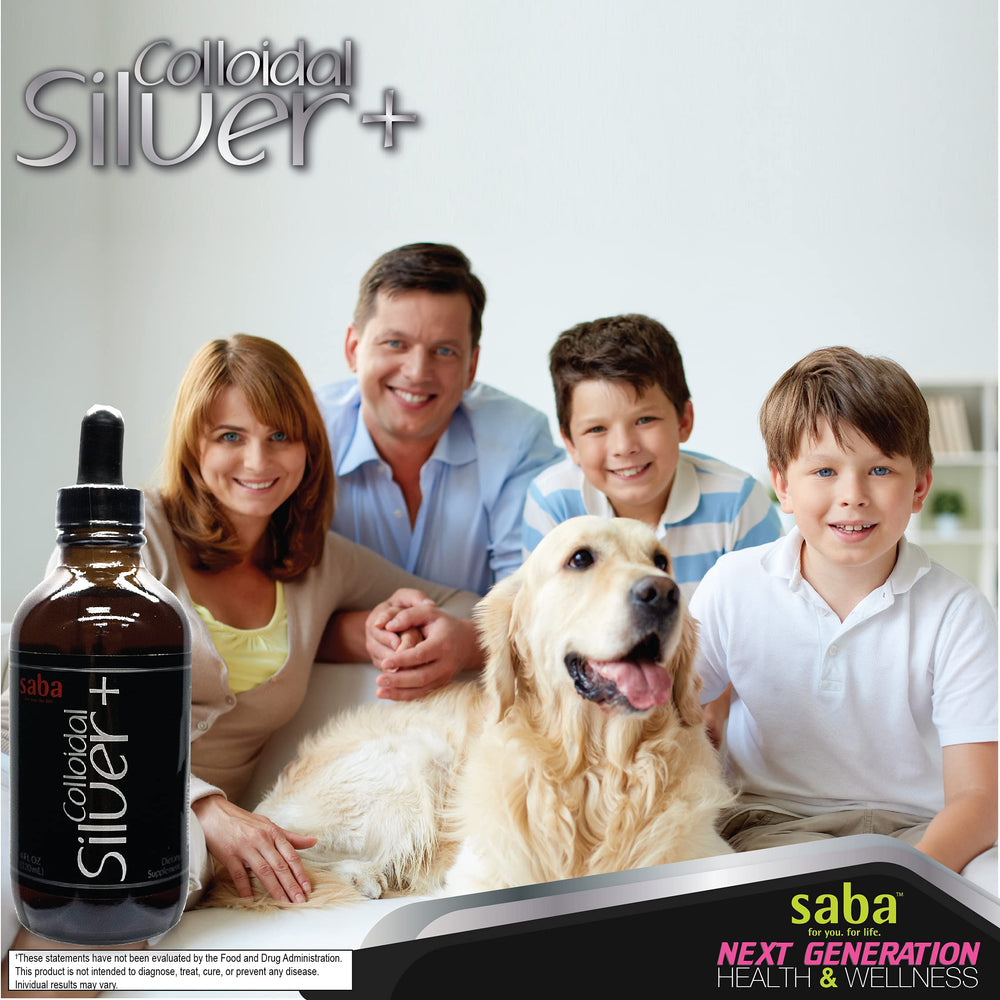 Saba Colloidal Silver travel-friendly 4oz bottle for daily use