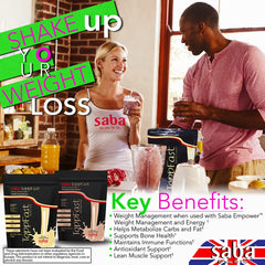 Saba ToppFast vanilla shake with breakfast for a protein boost