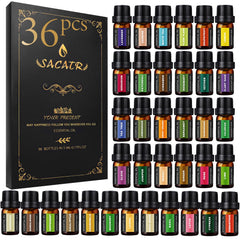 SACATR 36pc natural essential oil set bottle collection for versatile diffusing.