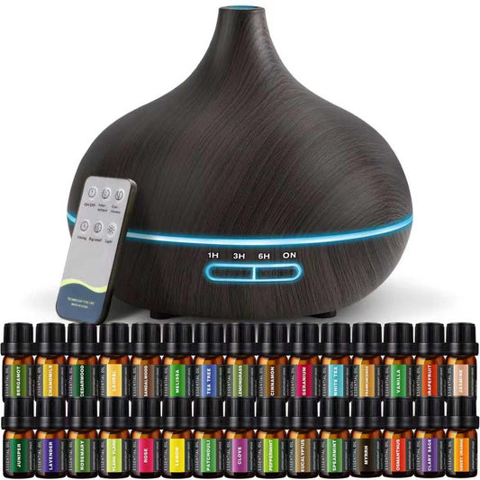 SACATR 550ml diffuser in-room setup with calming ambient lighting.