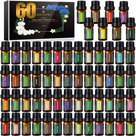 SACATR 60-bottle set beside diffuser for diverse aromas
