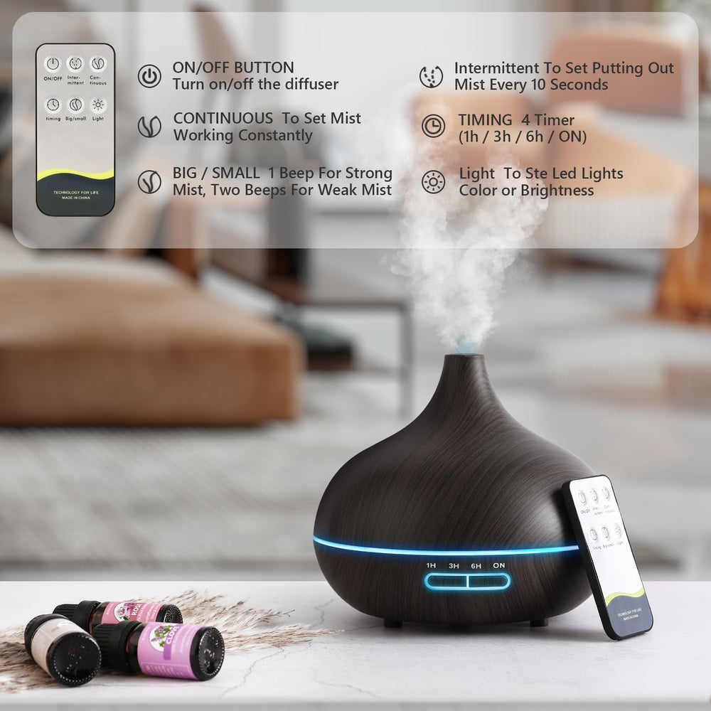 SACATR diffuser with seven-color LED lighting in action
