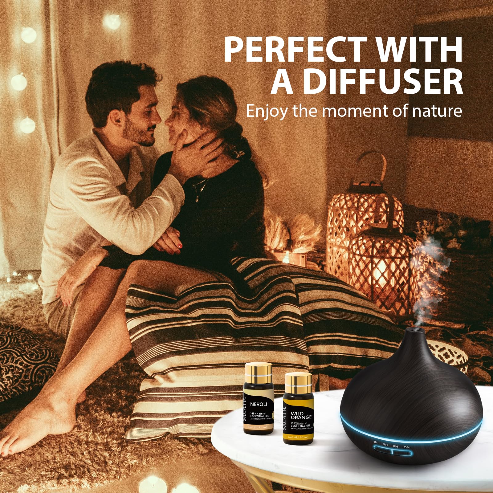SACATR essential oil set supports bath bombs, soaps, and candles