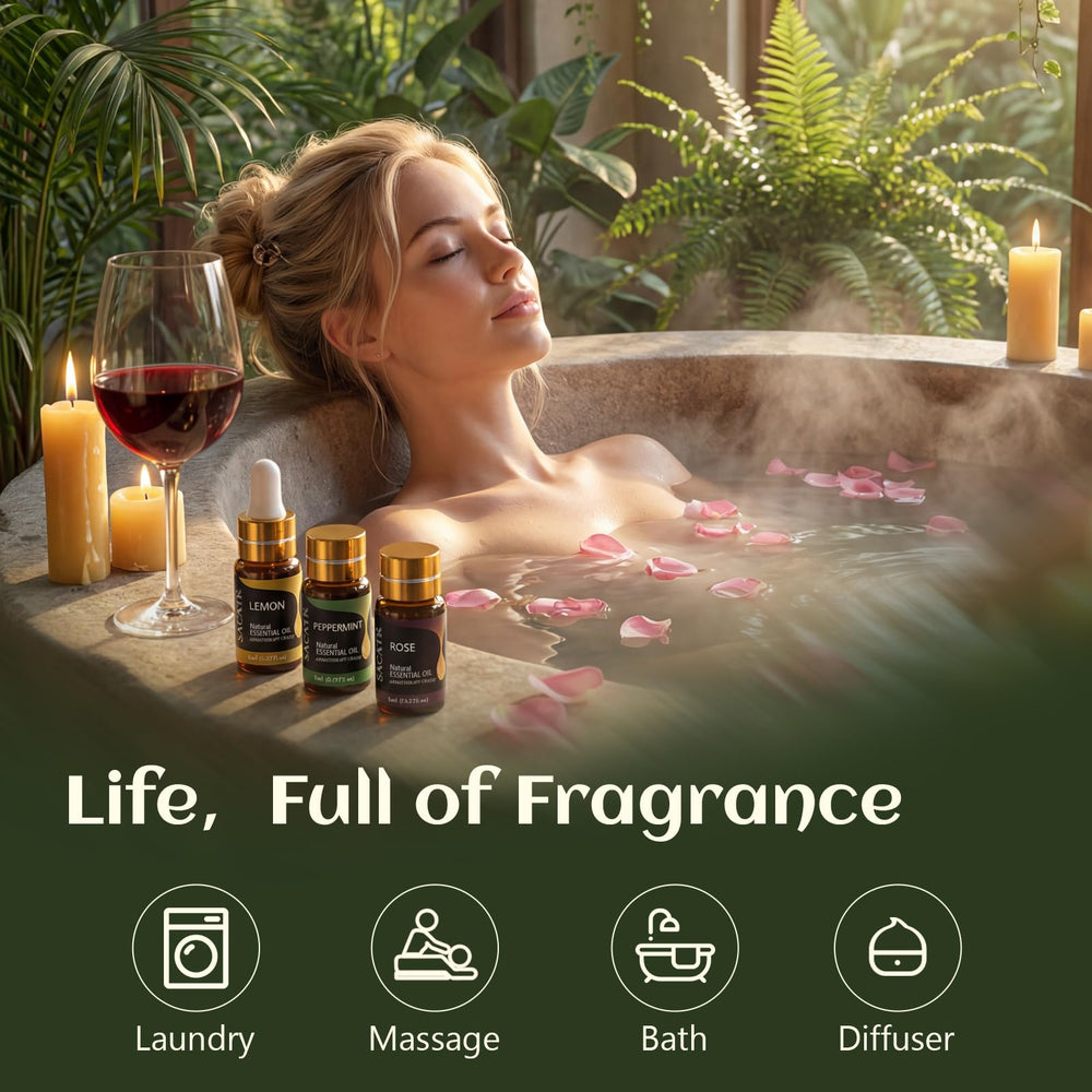 SACATR sandalwood oil in amber bottle with rich, grounding aroma