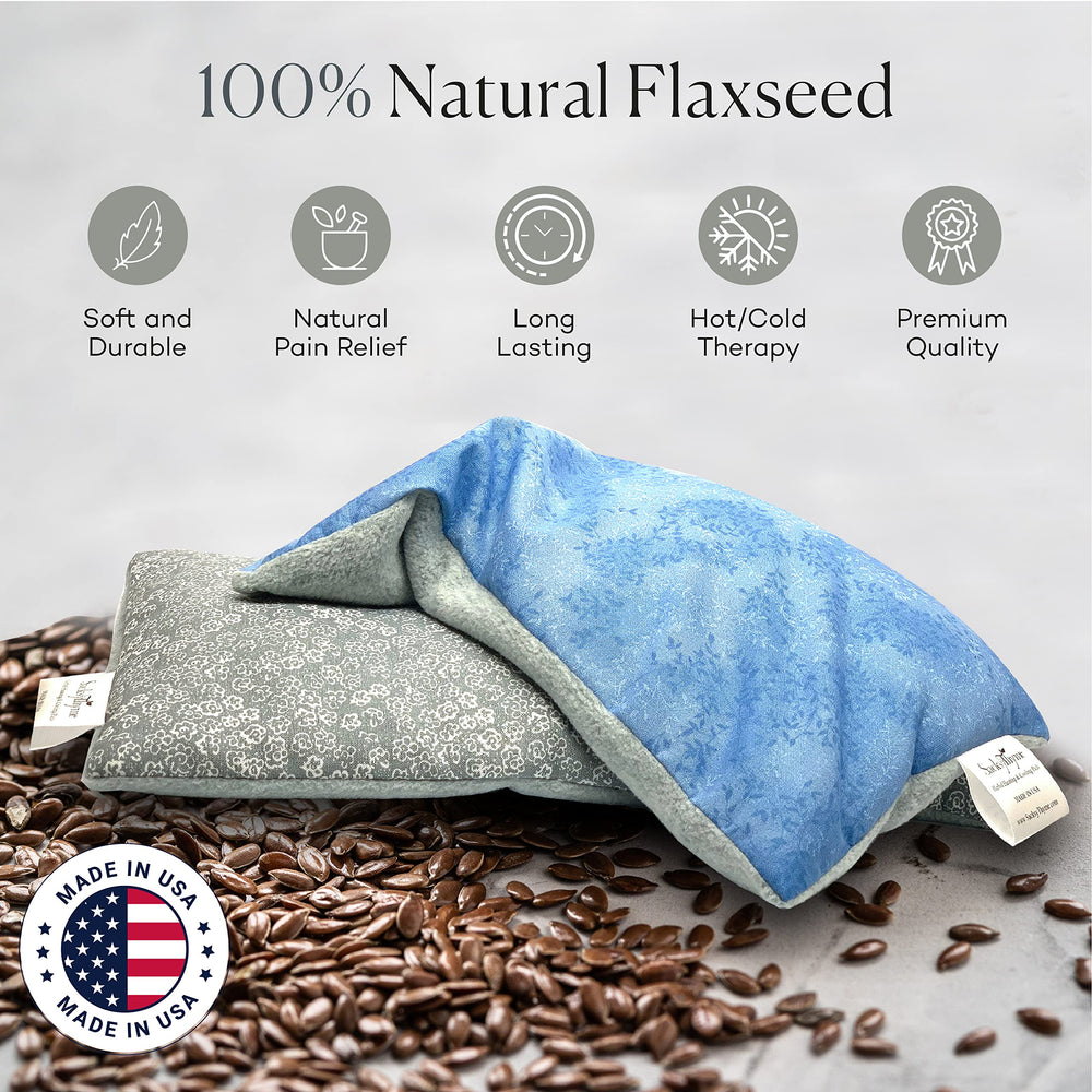 Sacksy Thyme heating pad on neck with soothing heat for neck tension