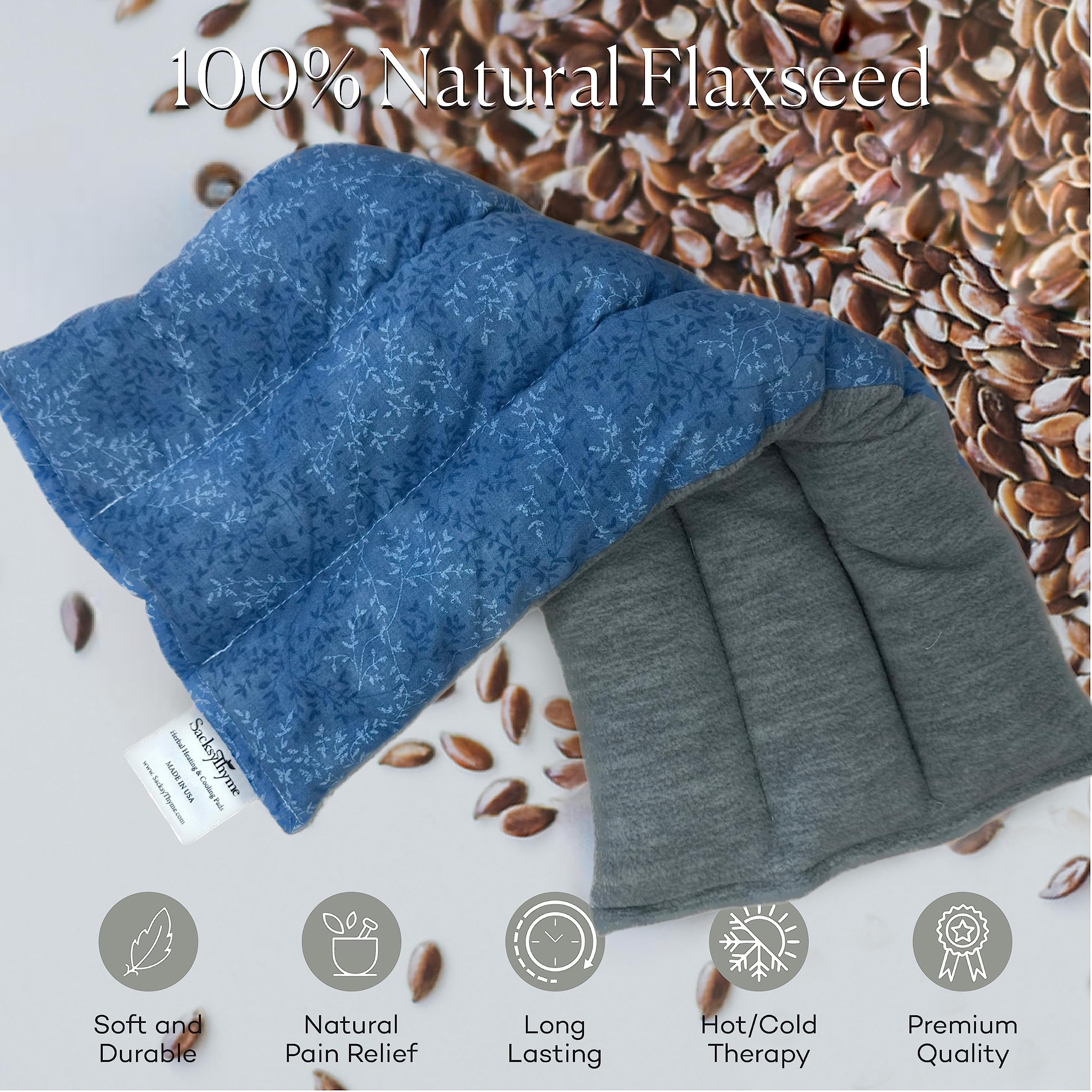 Sacksy Thyme cramps relief heating pad may ease menstrual discomfort at home.