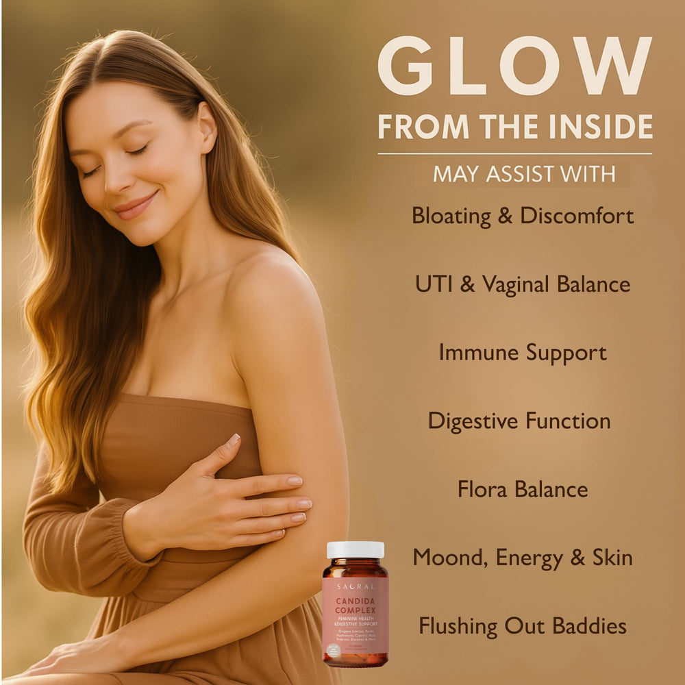 SACRALMOON Candida Cleanse aloe vera image suggesting soothing digestive comfort