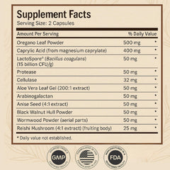 SACRALMOON Candida Cleanse reishi mushrooms indicating immune-supporting wellness