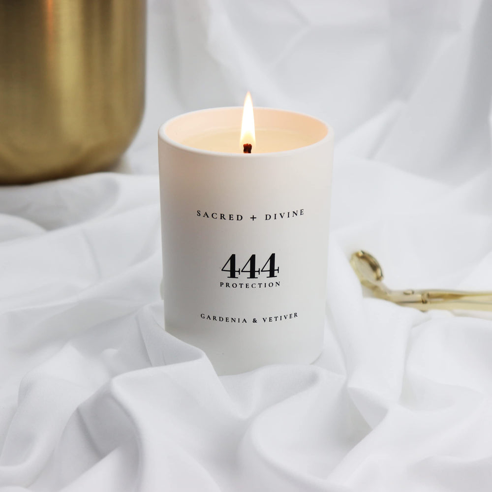 Sacred Divine 444 candle presented as a thoughtful gift in premium packaging.