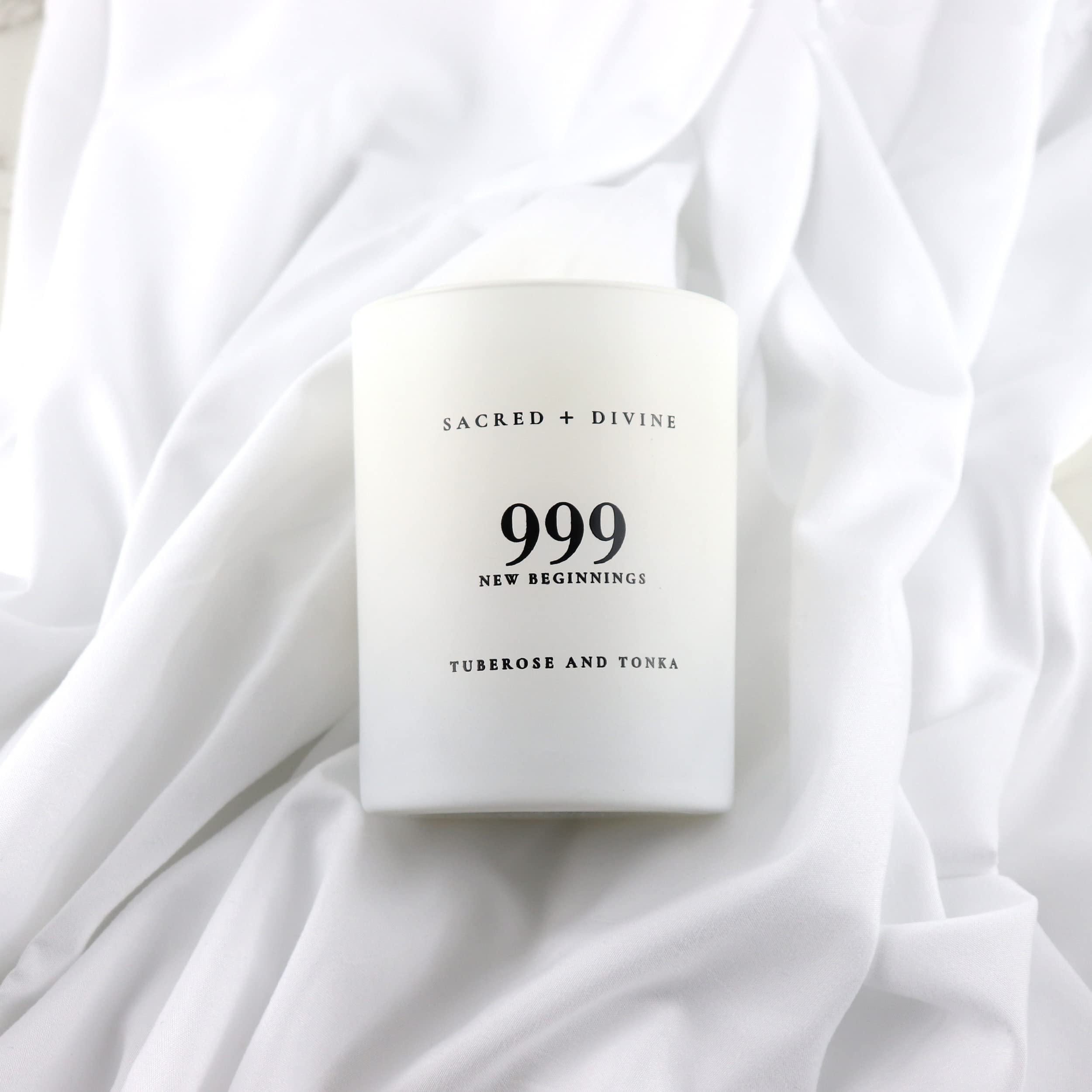 Sacred + Divine 999 soy coconut wax blend clean burn