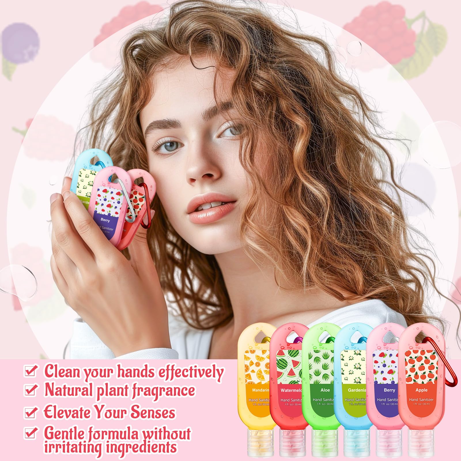 Sacubee mint scented hand sanitizer keychain for refreshing access