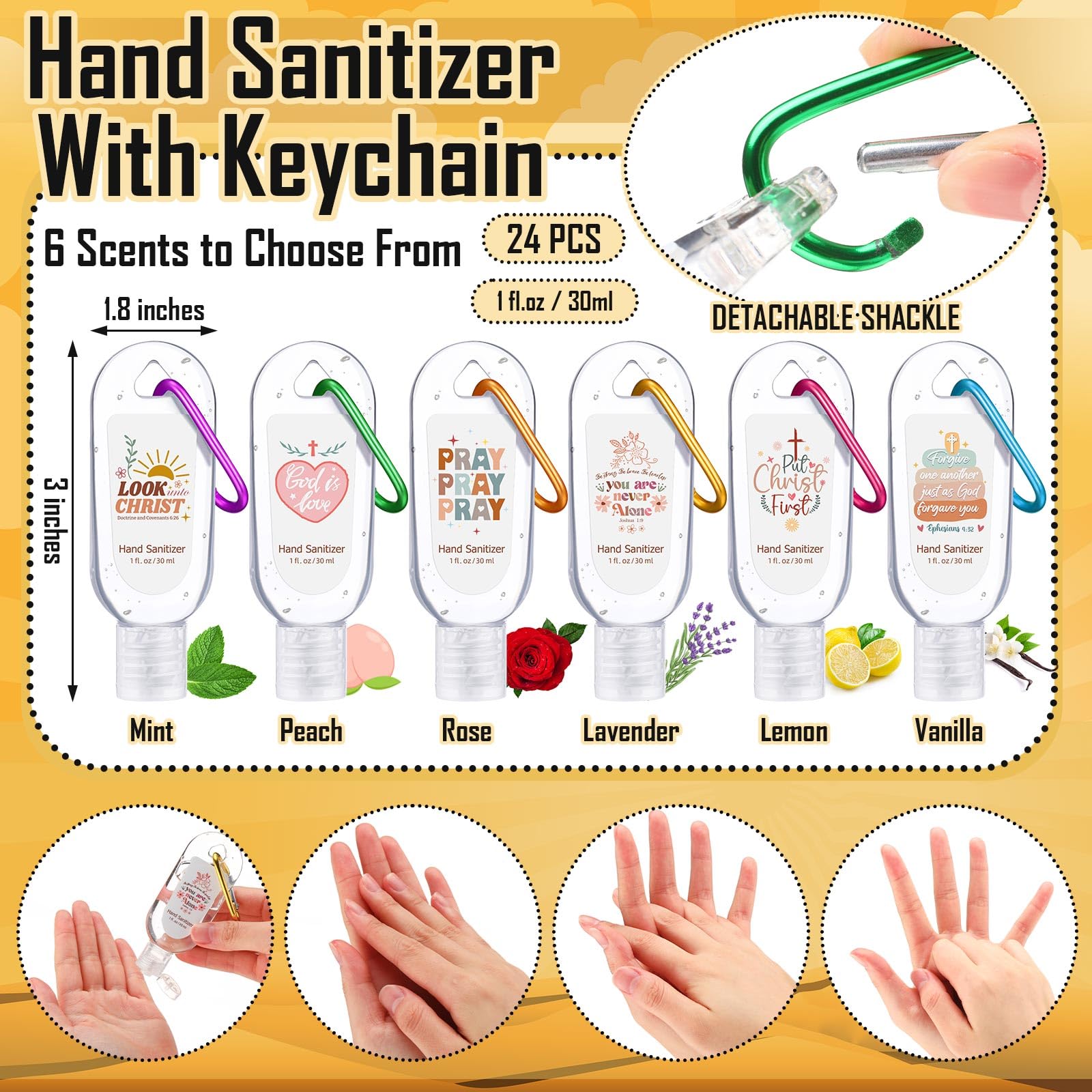 Sacubee green mint sanitizer keychain ideal for quick pocket cleansing.