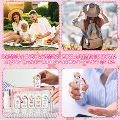 Sacubee citrus hand sanitizer bottle on keychain for airport and office use.