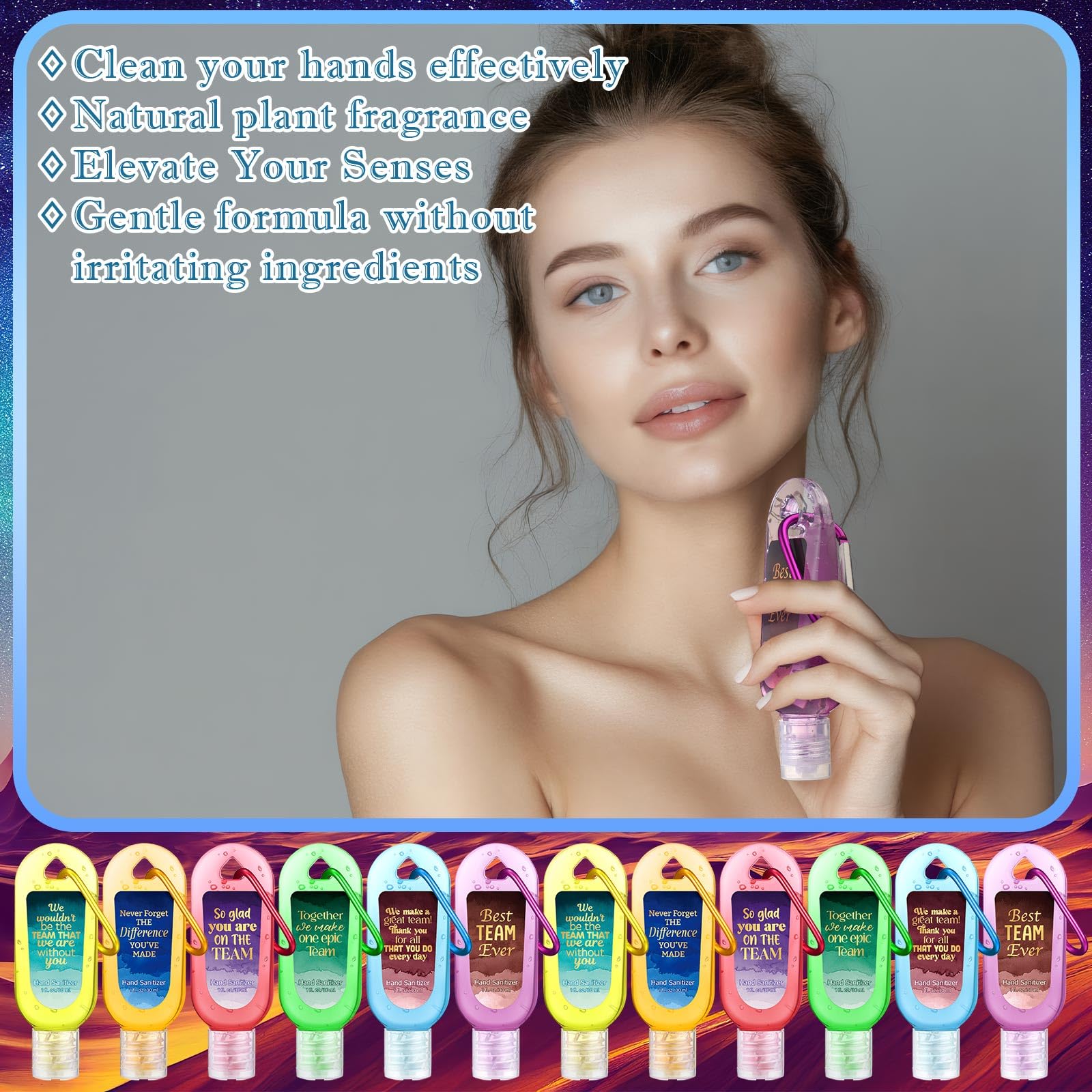 Sacubee lavender-scent sanitizer keychain for on-the-go care.