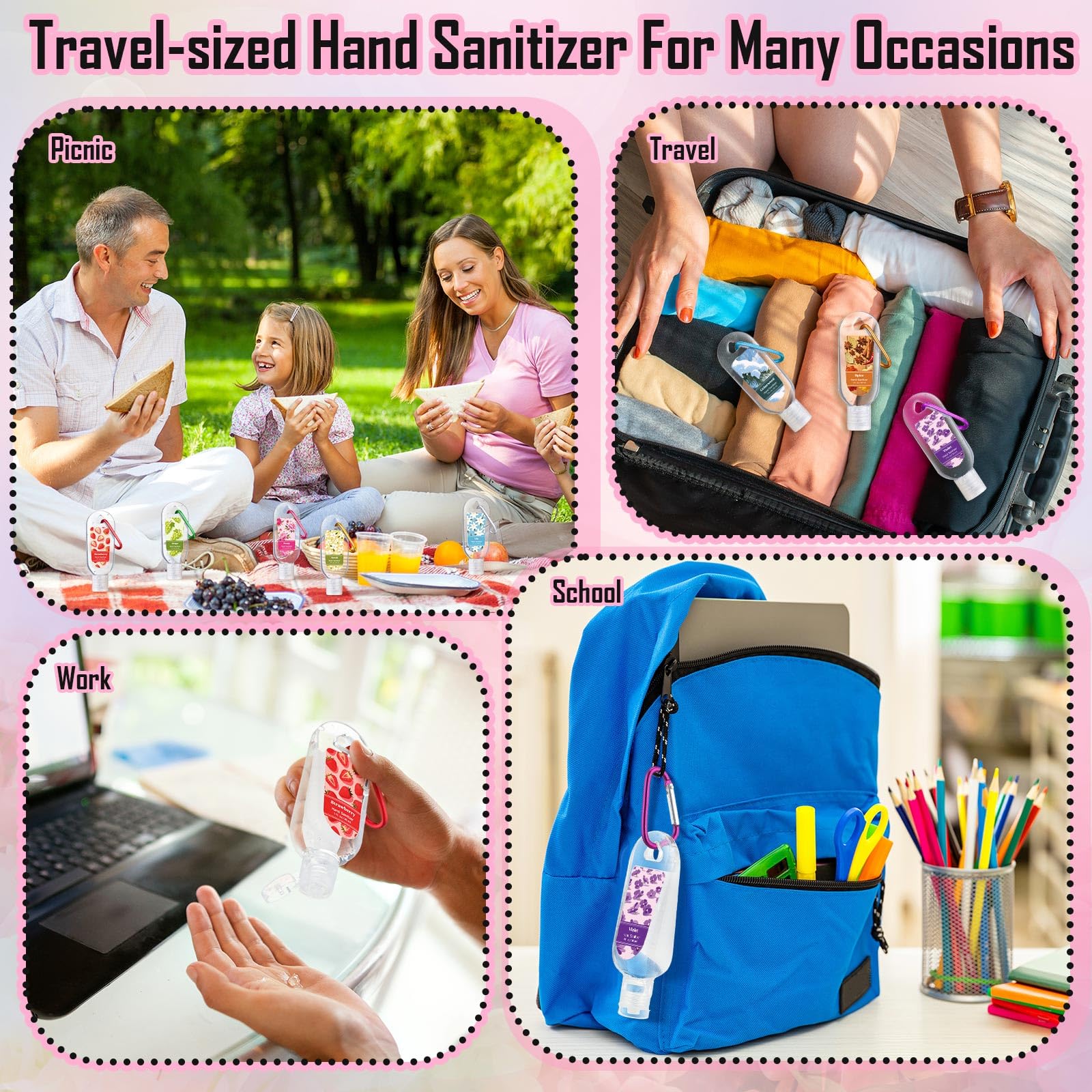 Sacubee orange flower scent hand sanitizer bottle, lightweight on-the-go refresh