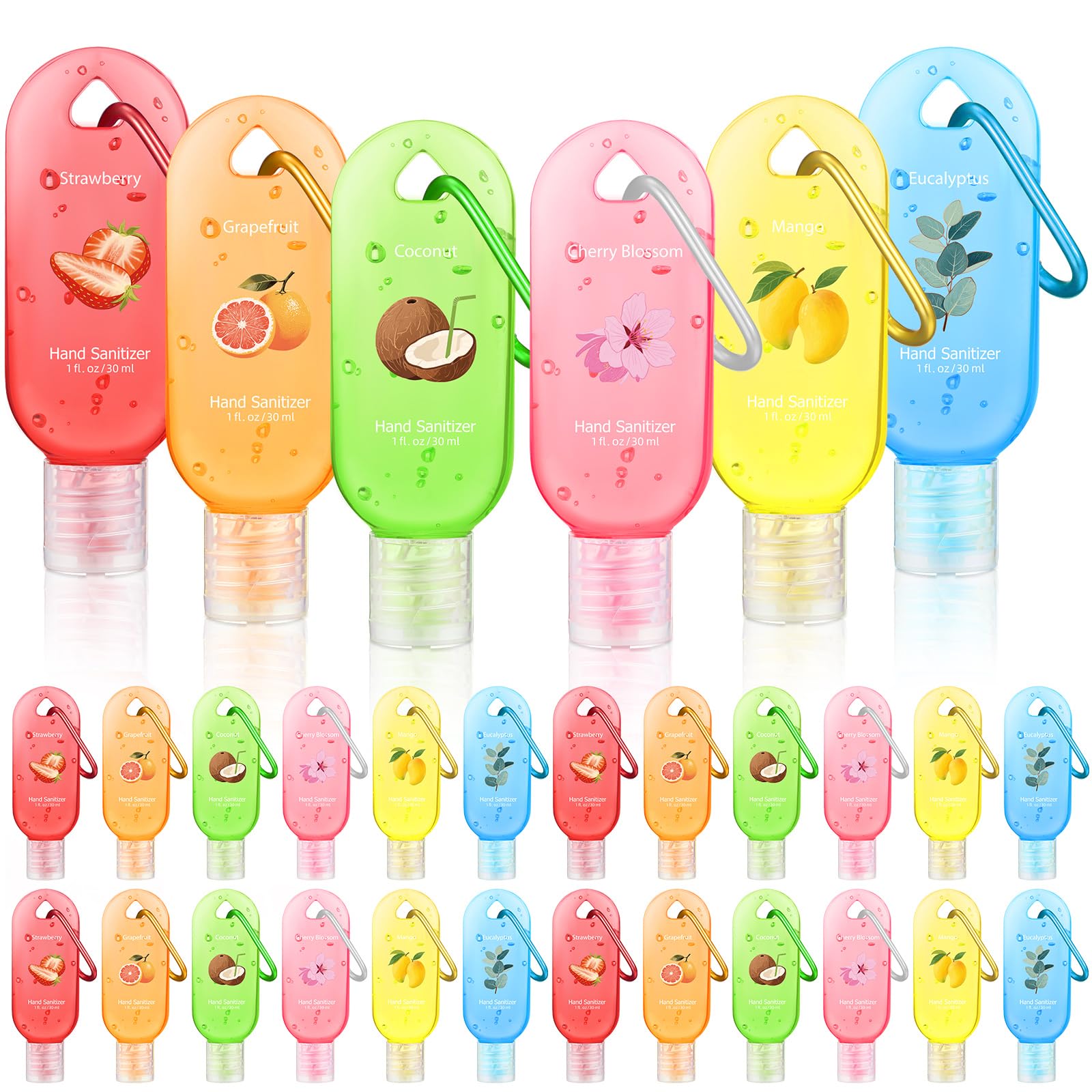 Sacubee Strawberry scented hand sanitizer keychain-compact 1 oz for on-the-go cleansing.
