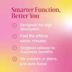 Saga Spotlight ingredients icons conveying vegan organic nootropic benefits.