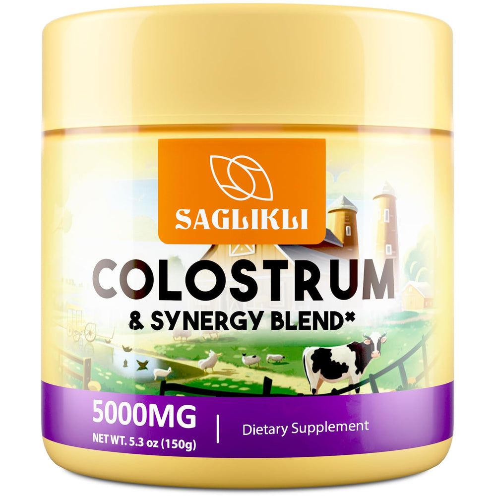 Saglikli colostrum powder bottle with 5000mg formula for daily gut wellness