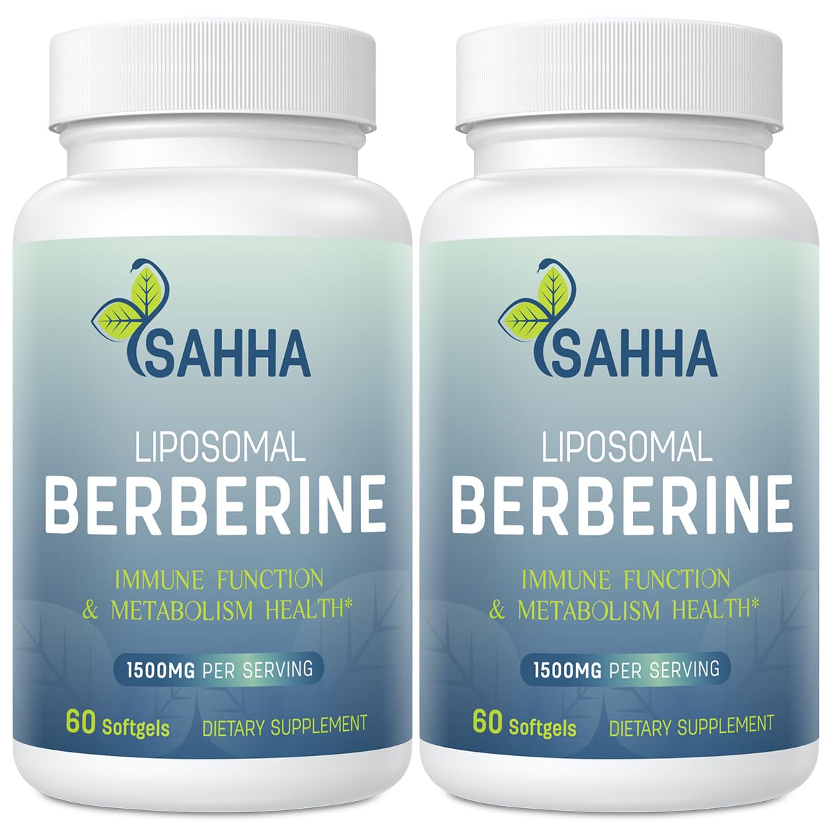 Sahha Liposomal Berberine bottle closeup highlighting enhanced absorption