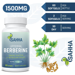 Sahha liposomal berberine product shot highlights antioxidant-friendly formulation