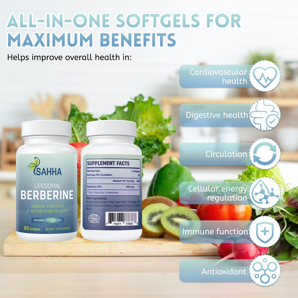 Liposome-based Sahha Berberine emphasizes stable potency and long-lasting support