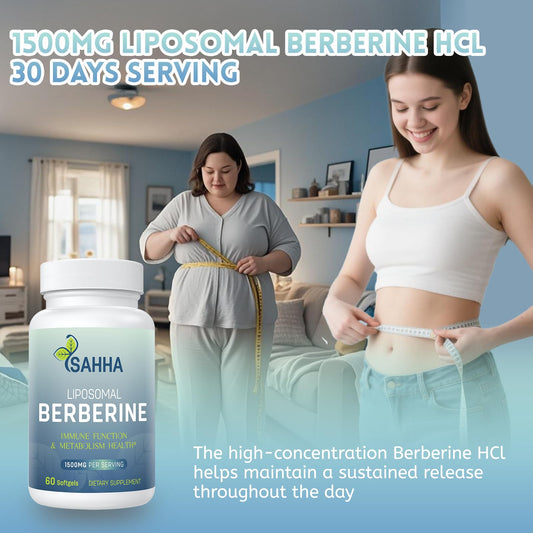 Sahha Liposomal Berberine packaging display signals premium USA-made quality