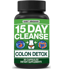Saint Mingiano 15 Day Cleanse bottle viewed from the side for easy daily use.
