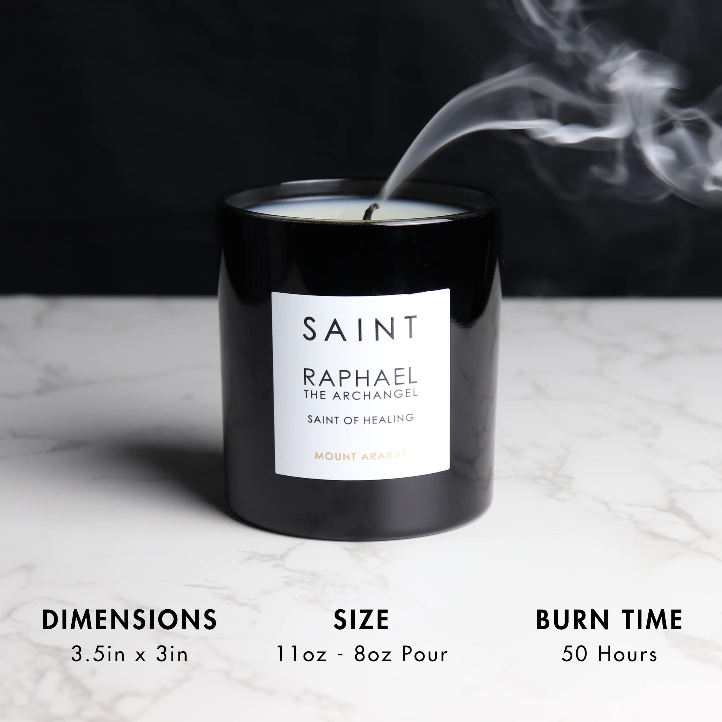 Saint Raphael soy coconut candle delivers clean burn with natural aroma.