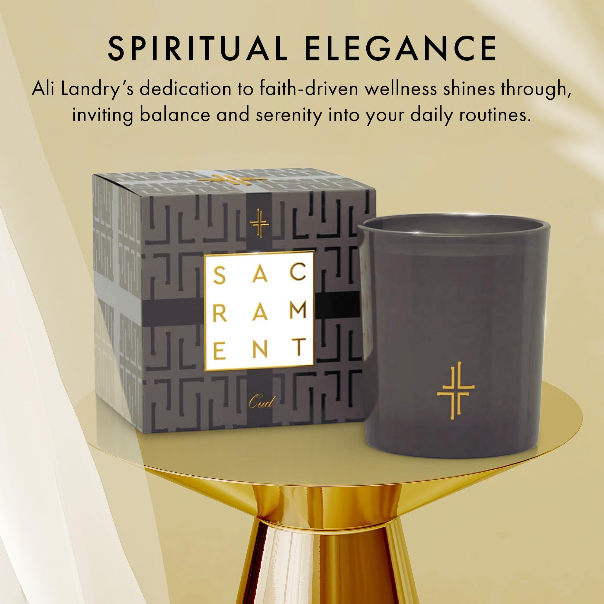 SAINT X Ali Landry Sacrament candle charcoal-grey vessel detail adds modern elegance.