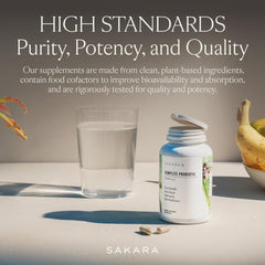 SAKARA Complete Probiotic scene suggests a simple daily routine.