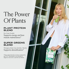 SAKARA Protein + Greens shake being poured for a quick daily boost.