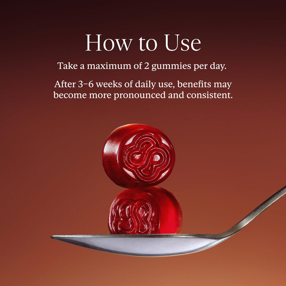 SAKARA Serene State gummies on wood background evoke daily rituals for calm focus.