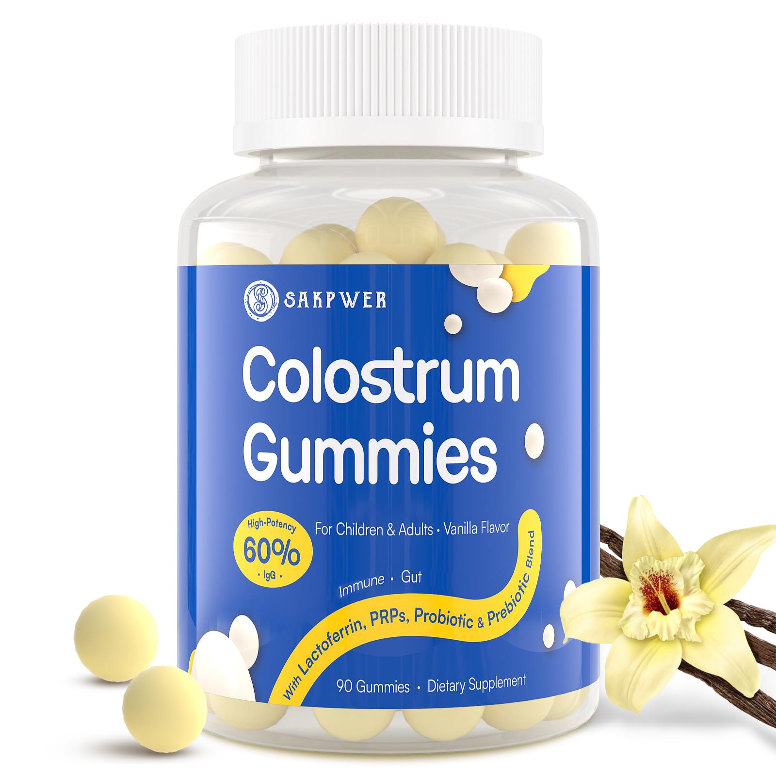Sakpwer Bovine Colostrum Gummies bottle ready for daily immune support