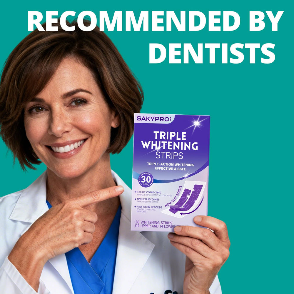 SAKYPRORAL papain enzyme helps maintain brightness for up to 90 days after whitening.