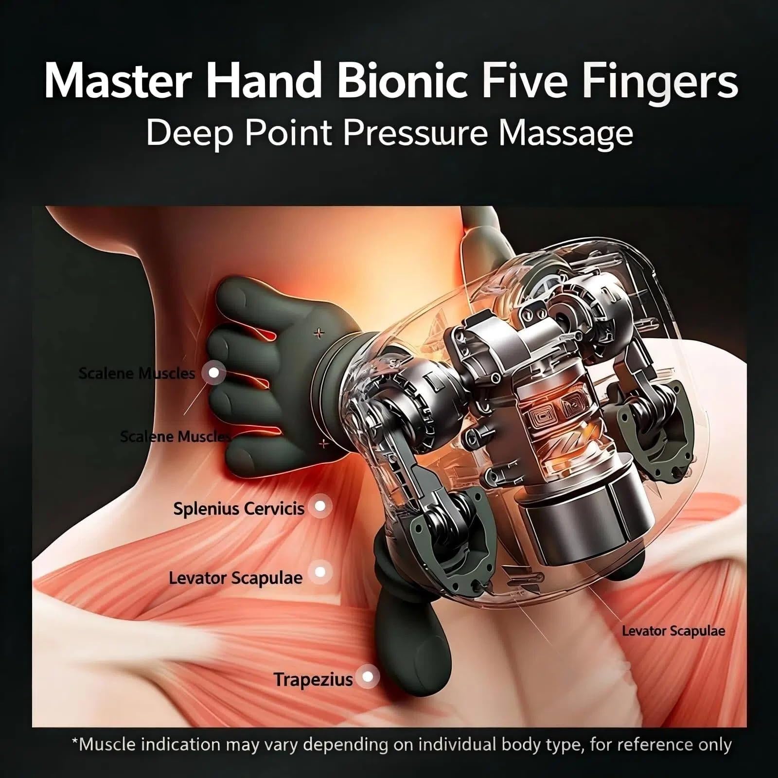 SALAN Real-Touch hands simulation mimics professional massage feel.