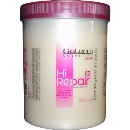 Salerm Hi Repair Mask 1L jar for deep conditioning and salon-grade hydration