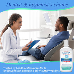 Salivea gentle mint mouthwash bottle for sensitive mouths.