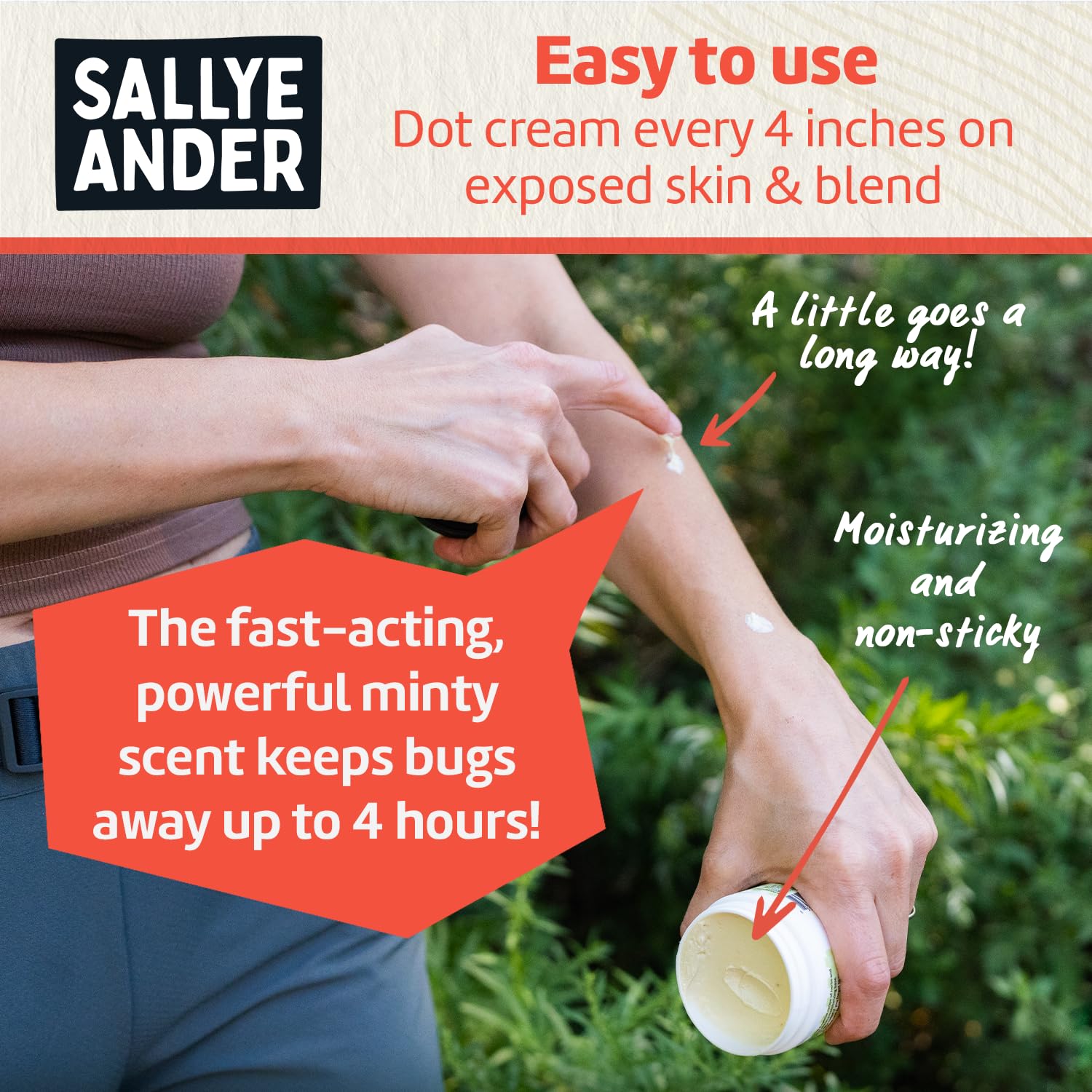 After-bite relief from soothing beeswax in No Bite Me cream.