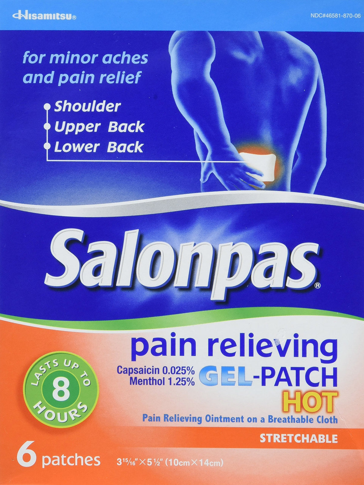 Salonpas hot gel-patch pack of 3 ready for targeted relief