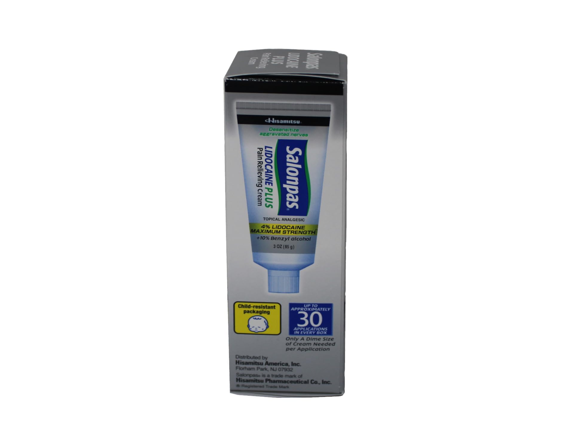 Applying Salonpas Lidocaine Plus Cream to the shoulder for temporary relief.