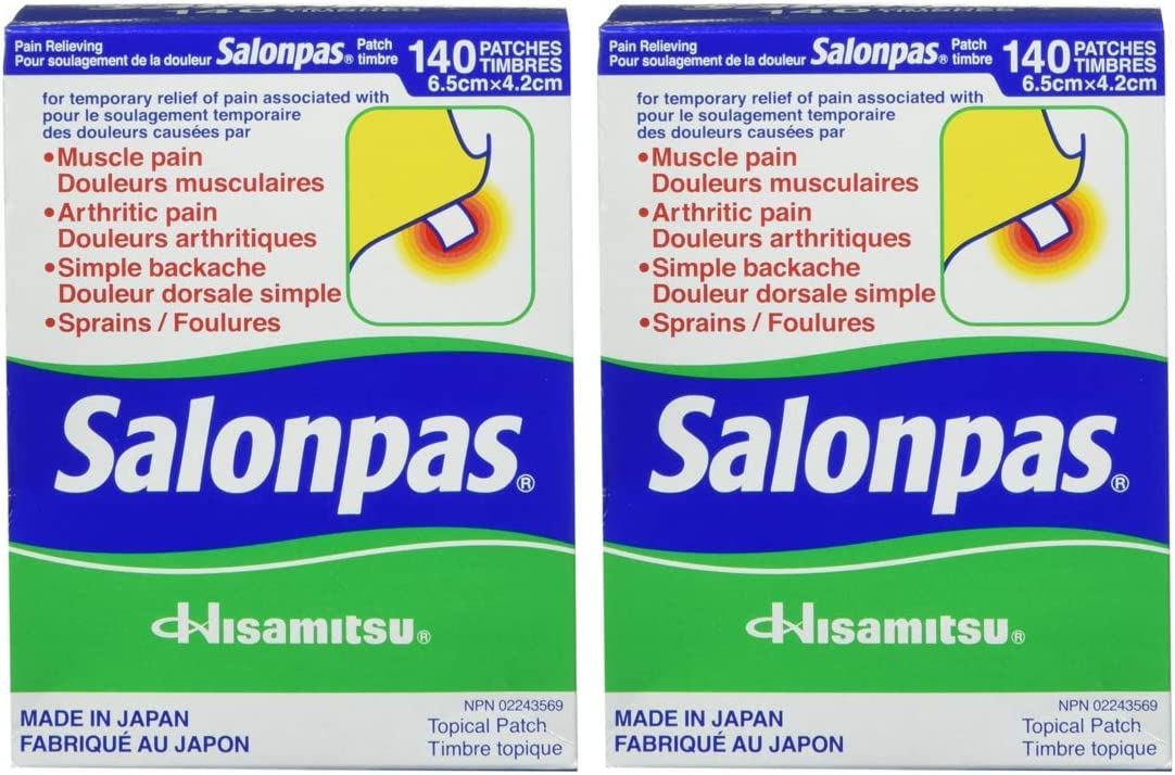 Salonpas patch application in progress conveys user-friendly, mess-free start.