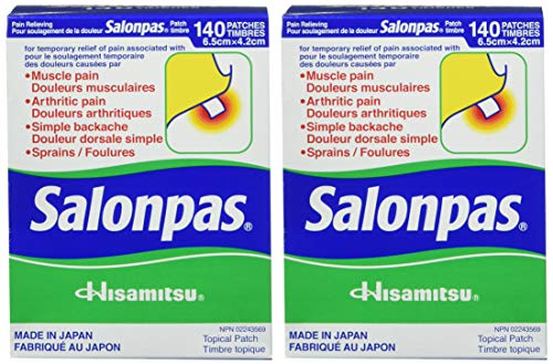 Salonpas patch open pack view shows the 2-pack design for daily use.