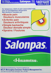 Salonpas patch portable dispensing case emphasizes on-the-go relief convenience.
