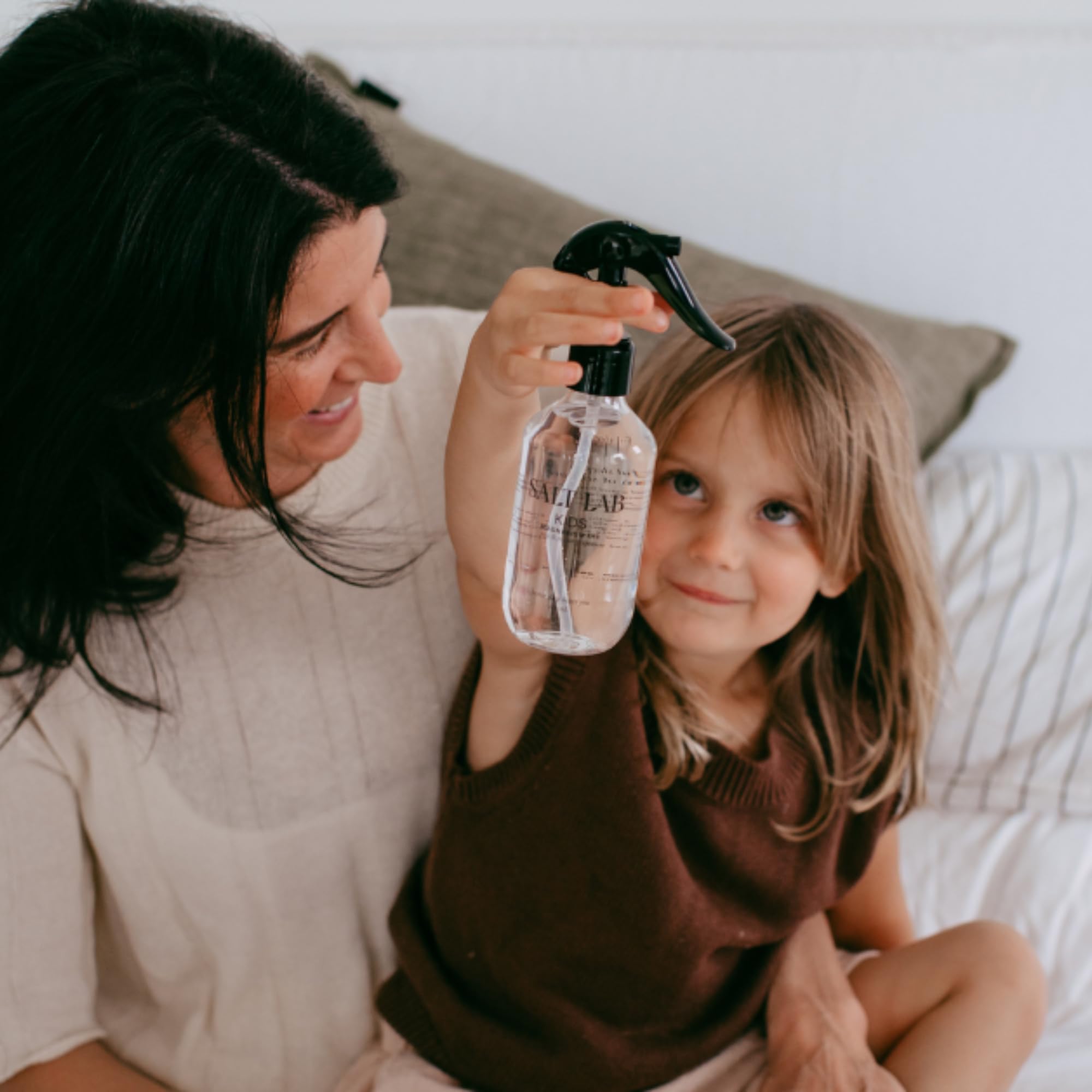 Salt Lab Kids Magnesium Oil Spray applied to skin before bedtime supports a calm routine