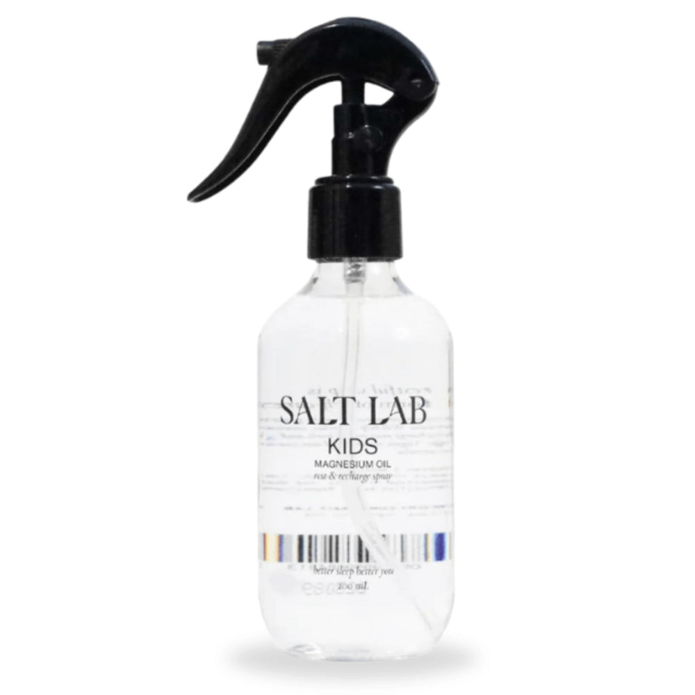 Salt Lab Kids Magnesium Oil Spray bottle for gentle, fragrance-free skin use