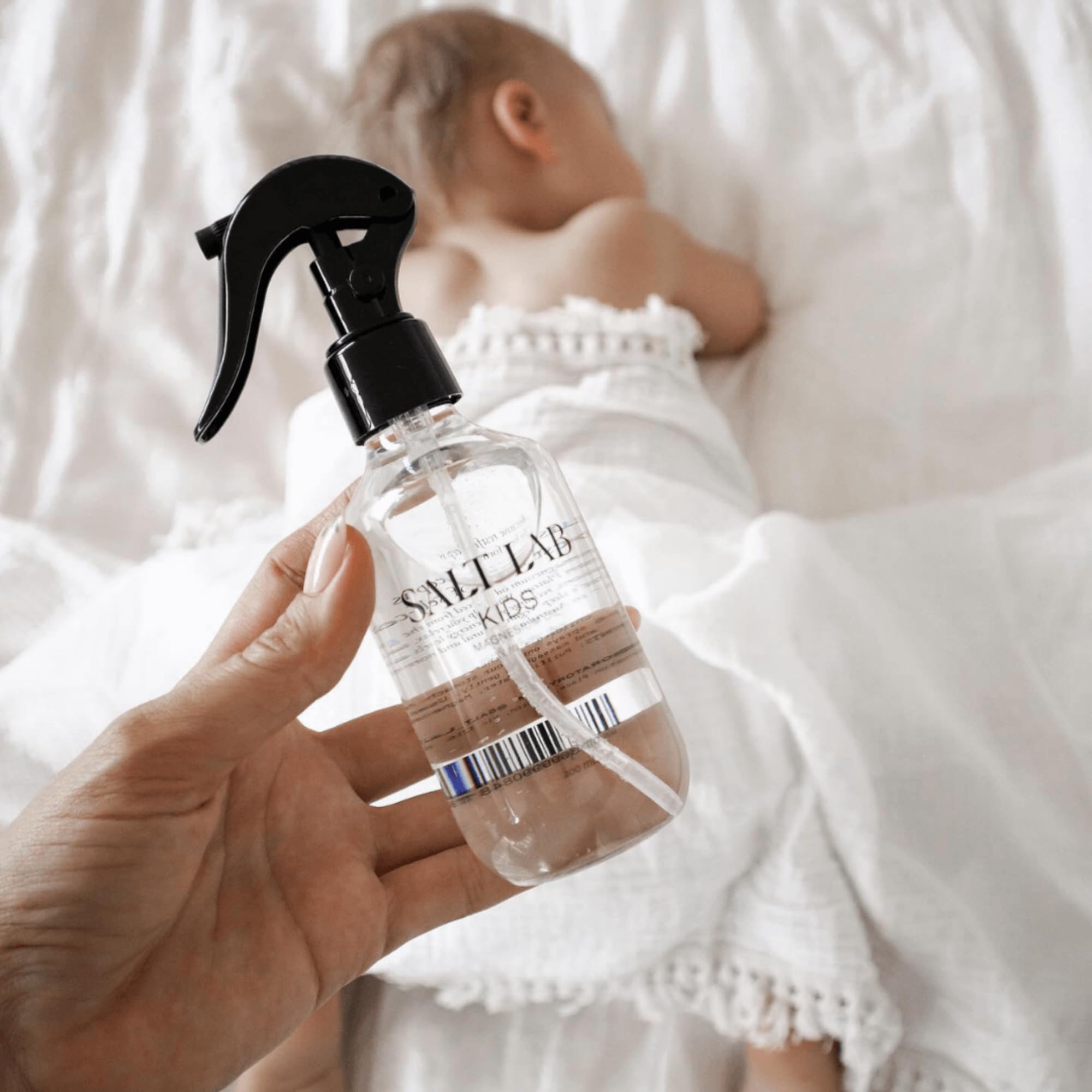Salt Lab Magnesium Oil Spray on leg with quick-dry formula for daily use