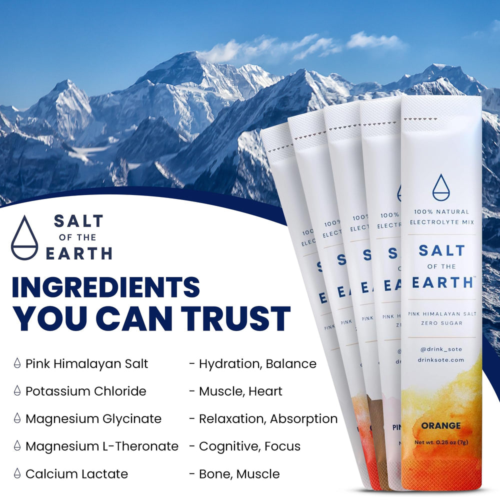 Salt of the Earth on-the-go packaging for travel and workouts.
