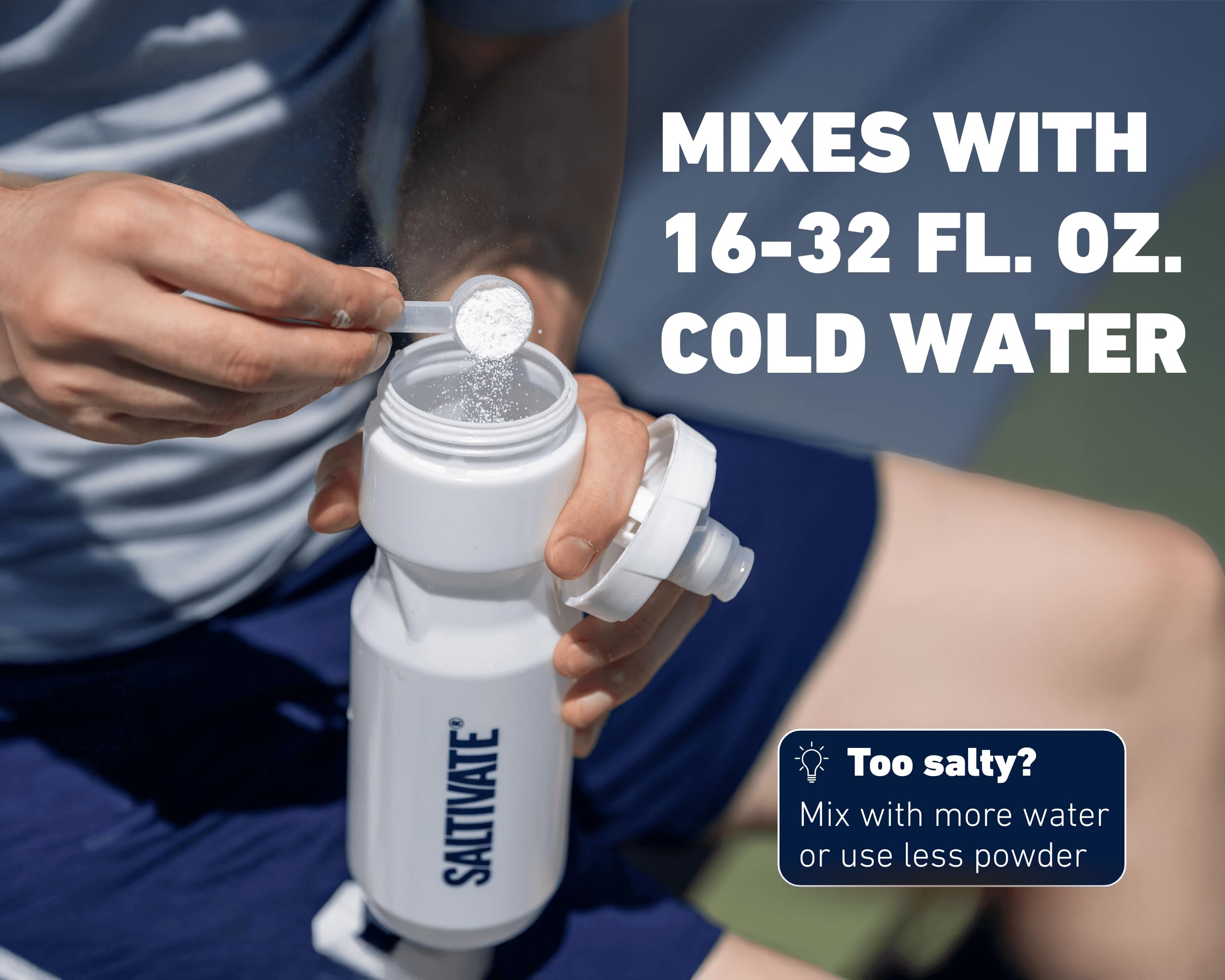 Saltivate High Sodium Electrolytes in use during outdoor workout for hydration